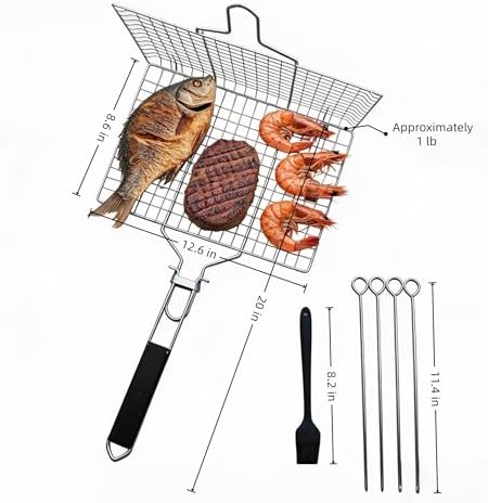 Fish Grilling Basket, Stainless Steel Fish Grill Basket, For Outdoor Grill - Image 3