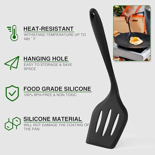 Camping Essentials Cookware Cooking Utensils Set - Portable Camp Kitchen Mess Kit Outdoor Accessories, Stainless Steel & Silicone, Camping Gear Equipment for RV Picnic Grill, Brown - Image 2