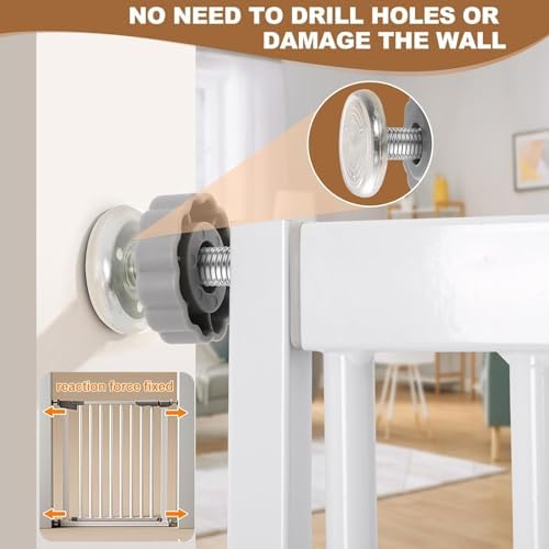 41" Extra Tall Pet Gate, 30-32" Wide Auto Close Tall Dog Gate with Extension Kits, No Drilling Pressure Mounted Cat Gate for Doorway, Stairs, Kitchen, Hallway - Image 5