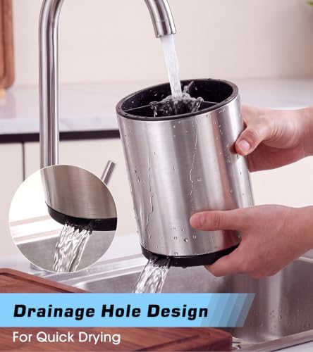360°Rotating Kitchen Utensil Holder, 8"+5.5" Utensil Crocks for Countertop - Image 5
