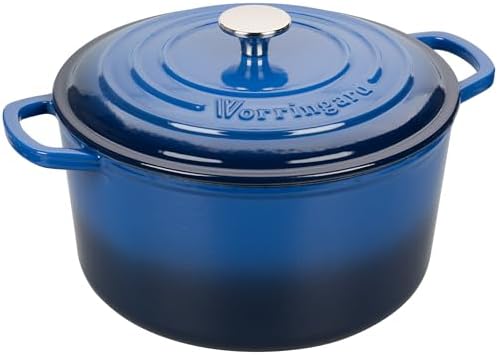 VORRINGARD Enameled Cast Iron Dutch Oven Pot with Lid, for Sourdough Bread Baking, Round Dutch Ovens, 6 Quart, Blue - Image 6