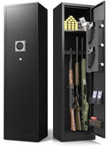 5-8 Gun Safe, Gun Safe for Rifles and Pistols, Long Quick Access Gun Cabinet with Digital Keypad, Adjustable Gun Racks, Alarm System, Mute Mode, Rifle Safe for Home Office, Assembled by ANXINWEI