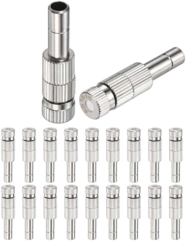 M METERXITY 20-Pack Brass Misting Nozzles, 0.006"/0.15mm Orifice Mister Replacement Heads with Filter Mesh for Cooling System/Landscaping/Humidification, 6mm Low-Pressure Fog Sprayer Nozzle by MMETERXITY