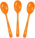 SietDESEO 25 PCS Orange Plastic Spoons Disposable Utensils Heavy Duty Orange Spoons Disposable Cutlery for Birthday Wedding Baby Shower Bridal Shower Plastic Silverware by SietDESEO