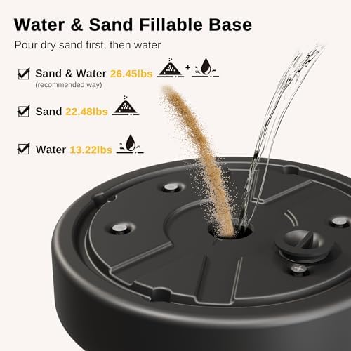 EAST OAK Patio Heater Sand Box/Water Box as Patio Heater Accessory, Maximum Capacity 26.45 lbs. Used to Increase the Stability of Umbrella Patio Heaters, Such as EAST OAK Patio Heater UR48BN1, Black - Image 2