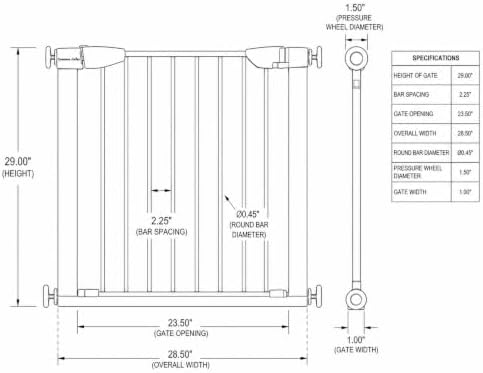 Cardinal Gates PG26.3 Baby & Pet Pressure Gate, Black, 43.25-48.75 in - Image 4