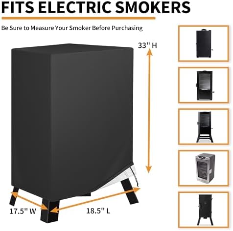 NEXCOVER Electric Smoker Cover 30 Inch - BBQ Grill Cover for Masterbuilt Smokers, Waterproof Barbecue Cover, 18.5" W x 17.5" D x 33" H, Outdoor Vertical Smoker Cover for Cuisinart, Dyna-glo. - Image 2