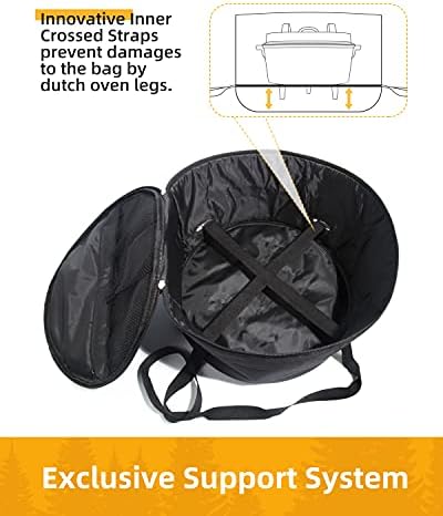 Morjor Dutch Oven Bag for 12 & 10 Inch, Extra Inner Crossed Straps - Image 2