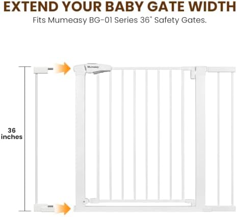 Mumeasy 2.75" Metal Baby Gate Extension, 36" Extra Tall Dog Gate Extender - Image 3