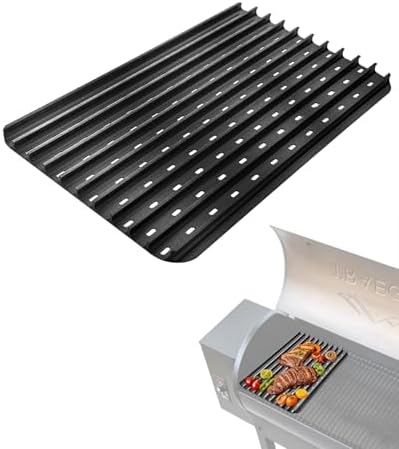 Cast Iron Grill Sear Grate for BAC772, 18.25" x 11.5" Reversible Grill Grate Accessory for Traeger, Weber, Charbroil, Pit Boss and Most Pellet, Gas & Charcoal Grills, Non-Stick Perfect Sear Marks by BBQFuture