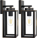 BesLowe Outdoor Wall Light Fixtures, Porch Lights Black with Gold Trim by BringYourBrightFuture