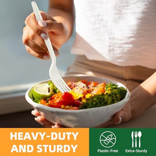 100% Compostable Cutlery Set, 150pcs (50 Forks,50 Spoons,50 Knives) - Image 5