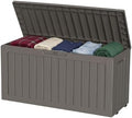 ROJIK 160 Gallon Outdoor Storage Box Waterproof,Weatherproof Deck Boxes Outdoor Lockable,Resin Outside Storage Box for Garden Tools, Accessories,Cushions(Grey) by ROJIK