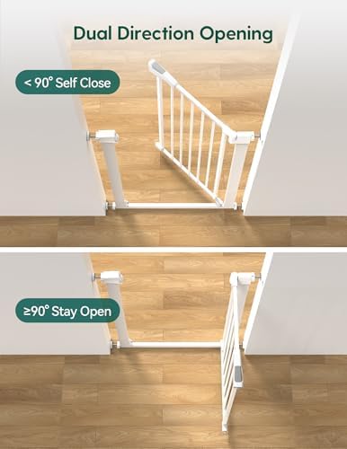 Bebelio 26–28.5" Narrow Baby Gate, No Driiling, PressGuard P7, White - Image 3