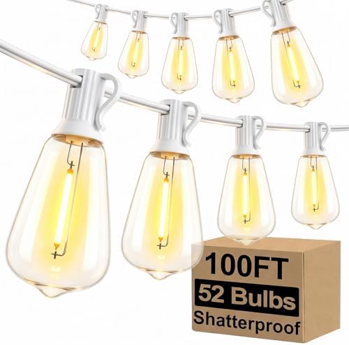Brightever 100FT Outdoor String Lights 52 Bulbs, Waterproof Patio Lights by Brightever