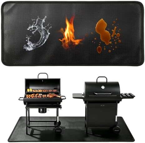 100×39 inch Extra-Large Under Grill Mats for Outdoor Grill by Ludehem