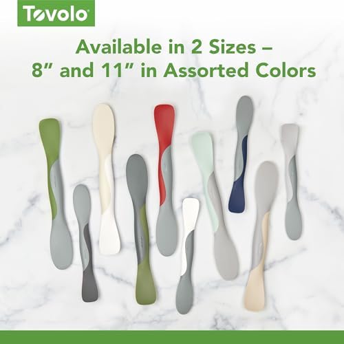 Tovolo Scoop and Spread Large Dual End Silicone Sandwich Spreader Tool with Nylon Handle, BPA Free Dishwasher Safe Silicone and Nylon Tool for Spreading and Scooping, Pesto Green and Oyster Gray - Image 5