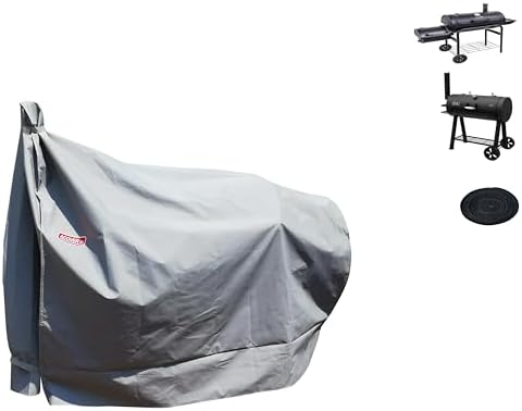 Heavy Duty Grill Cover for Charcoal Offset Smoker Cover, Fade and UV Resistant, Fits Char-Broil, Dyna-Glo, Royal Gourmet, Char-Griller and More Grey - Image 5