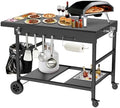 Outdoor Pizza Oven Table with Topping Station by Barbqtime