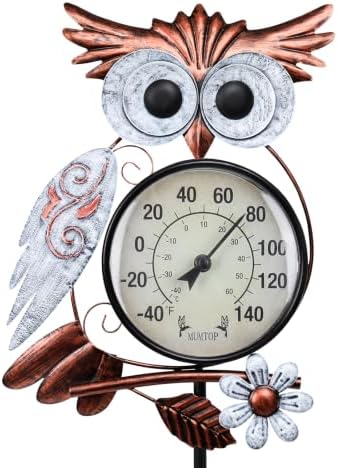 MUMTOP Outdoor Thermometer, Owl Outside Decor for Patio, Yard and Garden by MUMTOP