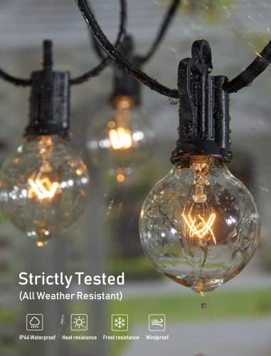 Brightown Outdoor String Lights 30FT Patio Lights with 25 Edison Glass Bulb - Image 4