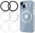 KALAPOP Metal Rings 6PCS,Ultra-Thin(0.4mm)for MagSafe Sticker/Magnetic Adapter/Phone Cases/Wireless charger,Compatible with iPhone 17/Air/16/15/14/13,Galaxy S24/S23/S22/Kindle,For Mag Safe Accessories by KALAPOP