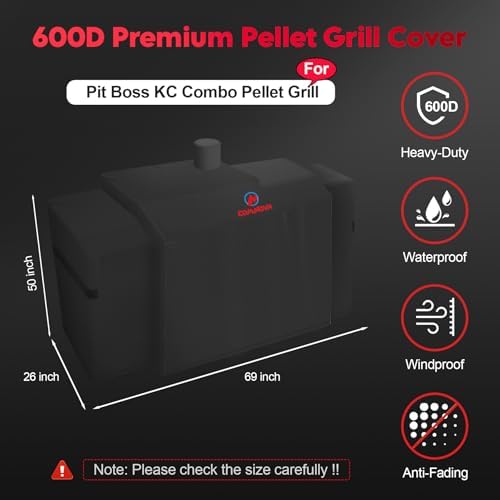 Comnova Grill Cover for Pit Boss KC Combo - Premium Wood Pellet Smoker Cover for Pitboss Waterproof & Heavy Duty, 600D Pellet BBQ Cover for Pit Boss KC Combo Platinum Series Grill - Image 2