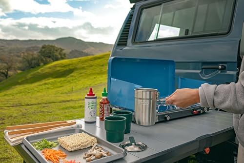 Stanley Wildfare Go 4-Piece Stainless Steel Two Cup Cook Set | 32 oz Pot and Lid with Fold & Lock Handle | 2 Stacking Cups | Camping Essentials for Your Camp Kitchen | BPA-Free | Shale + Charcoal - Image 5