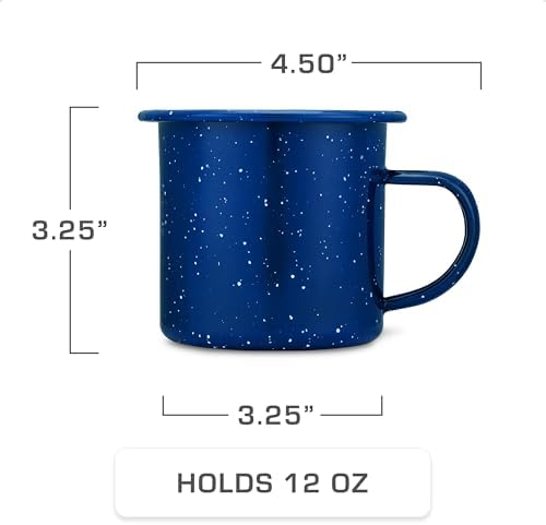 COLETTI Classic Enamel Set Coffee Percolator & Mugs — The Most Nostalgic Camping Coffee Pot, Now Modernized [Blue Enamel, 12 Cup Percolator Coffee Pot & Set of 4 Mugs] - Image 5