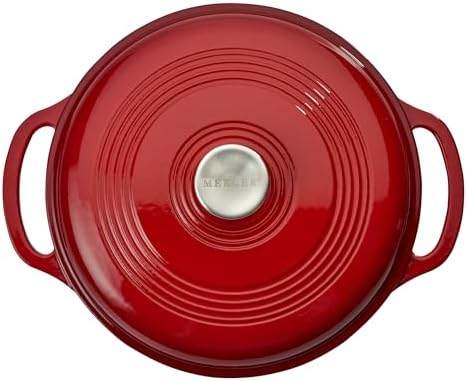 Mercer Culinary Enameled Cast Iron Round Dutch Oven, 6 qt., Red - Image 3