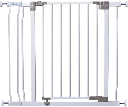 Dreambaby Liberty Walk Thru Baby Safety Gate Set - with 3.5inch Extension Panel - Fits 29.5-36.5inch Openings - Pressure Mounted Security Gates - White - Image 4