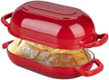 VORRINGARD Enameled Cast Iron Sourdough Bread Oven, Dutch Oven, Loaf Cast Iron Bread Pan for Homemade Bread Baking, Meatloaf Pan with Lid, 5QT, Red by Unknown