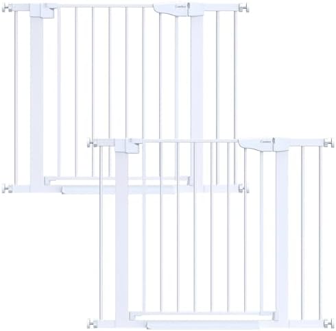 Cumbor 2 Pack 30-40.6 in Baby Gate for Stairs and Doorways, Dog Gate White by Cumbor