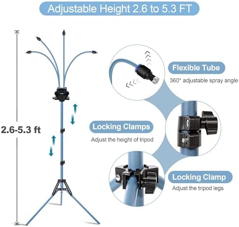 Misters for Outside Patio, Portable Standing Misting System with 30L Water Bag and Rechargeable Pump, Up to 6 Hours Runtime, Outdoor Cooling Mister for Backyard, Beach, Camping, Porch - Image 4