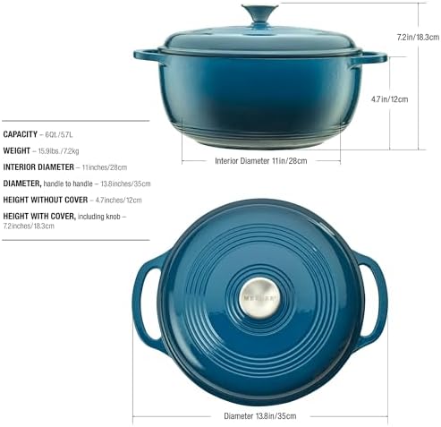 Mercer Culinary Enameled Cast Iron Round Dutch Oven, 6 qt., Turquoise - Image 5