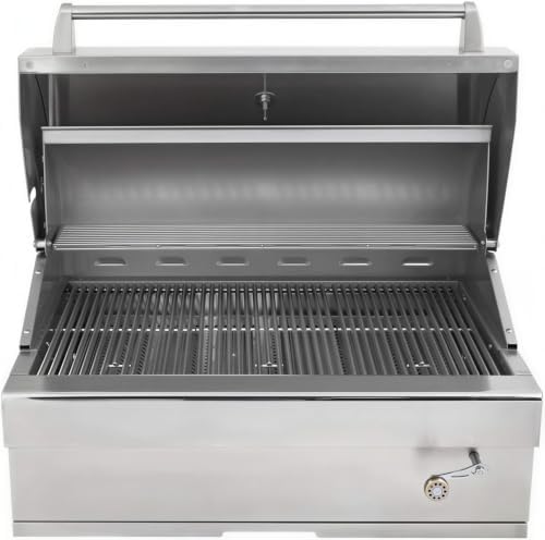 Turbo Charcoal 32 Inch Built-In Stainless Steel BBQ Grill with Charcoal Tray - Image 4