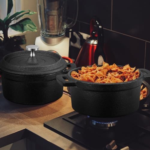 4 Pcs Mini Dutch Oven, 500F Small Round Iron Dutch Oven Pot, 17 oz - Image 6