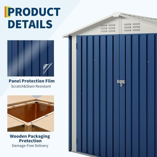 Garvee 6x4 FT Storage Shed – 130 Cu Ft, Sloped Roof, Weatherproof - Image 6