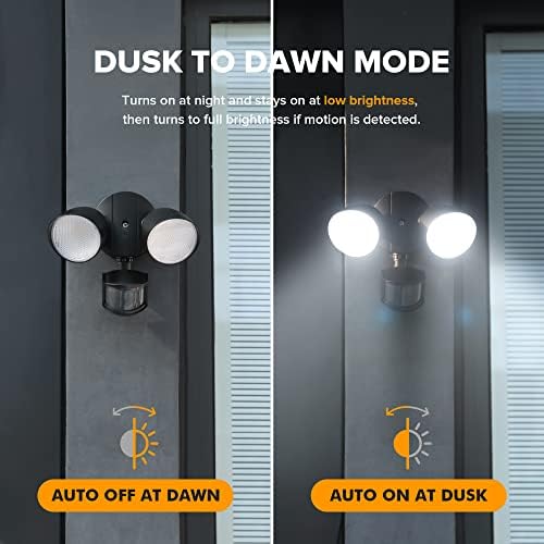 LUTEC 32W 3500 Lumen LED Security Lights Motion Sensor Light Outdoor, 5000K Daylight, IP65 Waterproof, Dusk to Dawn, Motion Detector Flood Light for Garage, Yard, Porch-Black - Image 5
