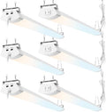 Hlite 4FT LED Shop Light with Power Cord 5000LM,3 Power Level&3CCT,6 Pack by Hlite