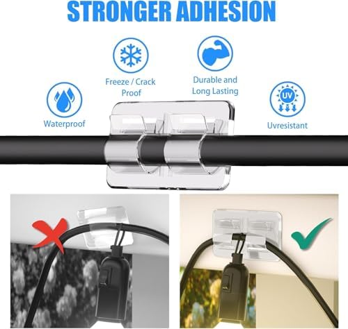 Hooks for Outdoor String Lights, 30Pcs Heavy Duty Clear Outdoor Light Clips - Image 2