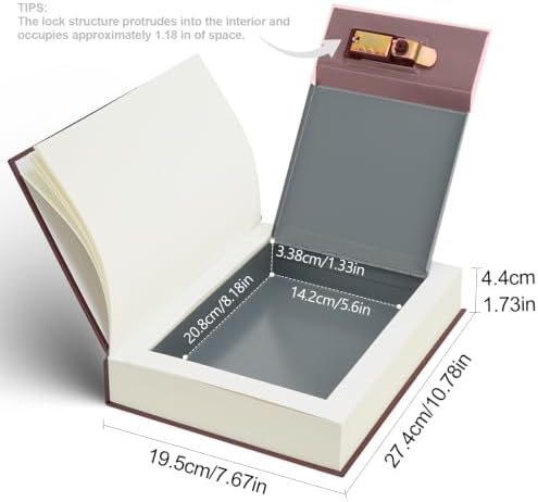 Large Decorative Book Safe with Combination Lock, 10.82"×7.67"×1.77" Hidden Storage Diversion Box for Cash, Phone, Passport, Valuables – Home Office Bookshelf, Journey Secrets - Image 4