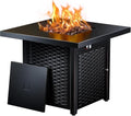 Ciays 28-Inch Propane Fire Pit – 50,000 BTU Outdoor Gas Steel Fire Table with Lid & Lava Rock, Adds Warmth & Ambience to Gatherings & Parties on Patio, Deck, Garden & Backyard by Ciays
