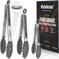 Kitchen Tongs Up To 600°F Silicone Tongs for Cooking 7,9,12 in Grey by Eddeas