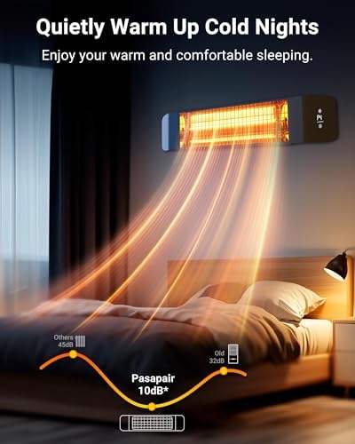 PASAPAIR 1500W Electric Infrared Patio Heater, Fast 3-Second Warmth, Black - Image 5