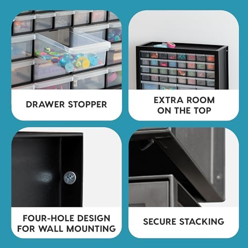 IRIS USA 44-Drawer Small Parts Storage Cabinet, Crafts, Made in USA, Black - Image 5