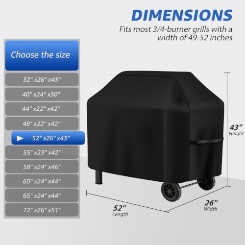 Perfect Grill Cover for Outdoor Grills Waterproof Rip-Proof Weather Resistant for Reliable Protection Griddle Cover Easy to Clean Adjustable Hem Drawstring Fade Resistant (Beige, 52) - Image 2