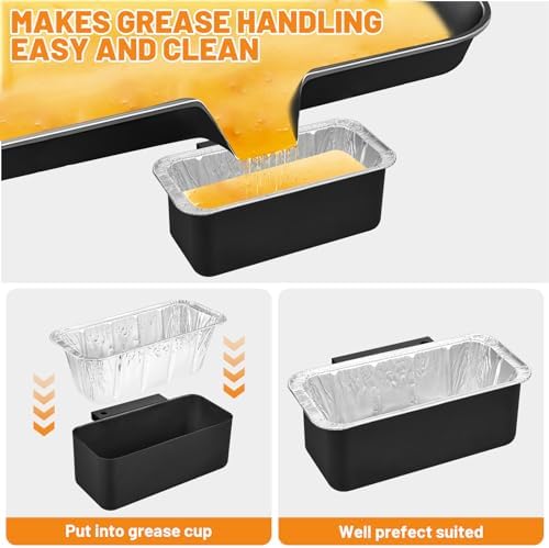 15-Pack Grease Cup Liners + Metal Griddle Grease Catcher Compatible with Blackstone Griddle, Aluminum Foil Drip Pan Grease Catcher Cup Liner for Blackstone Griddle 17, 22, 28, 36 Inch - Image 3