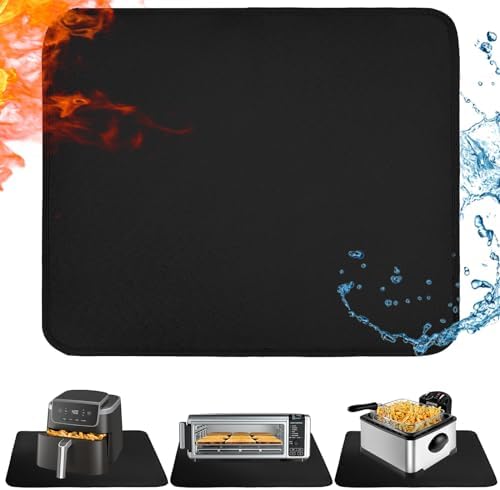 TOHONFOO Heat Resistant Mats for Countertop & Air Fryer, 18x15 in, Black by TOHONFOO