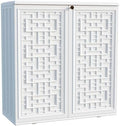 Mrosaa Indoor Outdoor Storage Cabinet Waterproof with Shelf, Off White Plastic Outdoor Cabinets for Patio/Garden/Backyard, Size 34.3''L*15''W*36.2''H by Mrosaa